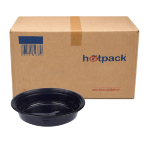 Hotpack Black Base Round Container 32oz