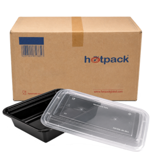 Hotpack Lids For Black Base Rectangular Container 32oz