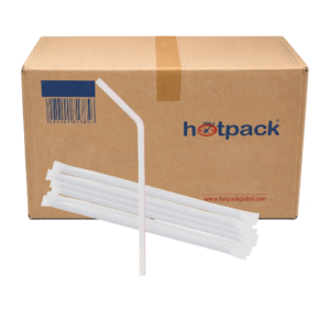 Hotpack Plastic Flexible Straw Wrapped 6mm