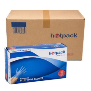 Hotpack Powdr Free Blue Vinyl Gloves Large