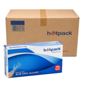 Hotpack Powdr Free Blue Vinyl Gloves Medium